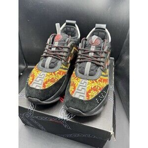 VERSACE Chain Reaction Tessuto St.Heritage+Crosta+Vitello Nero Men’s EU 45 US 12
